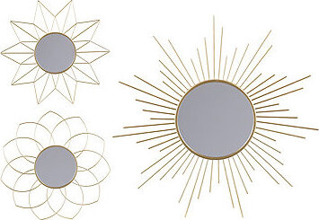 DOCHTMANN Designové zrcadlo zlaté, sada 3 ks