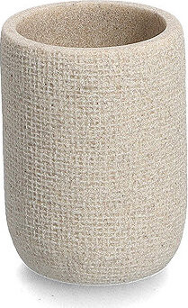 ZELLER Kelímek na kartáčky přírodní motiv, béžová 7,2 × 10 cm