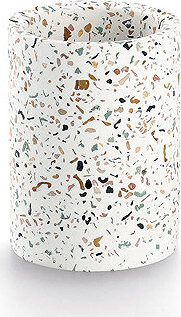 ZELLER Kelímek na kartáčky cement motiv terrazzo 8,2 × 11 cm