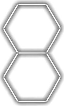 Escape6 Kompletné LED hexagónové svietidlo biele 6500 K, rozmery 2 elementy 97 × 168 cm