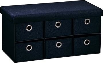 KESPER Lavica so sedákom a úložnými boxmi, čierna 76 × 38 × 38 cm