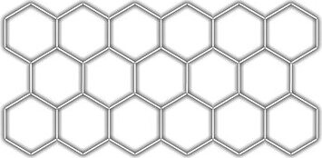 Escape6 Kompletné LED hexagónové svietidlo biele 4500 K, rozmer 17 elementov 504 × 238 cm