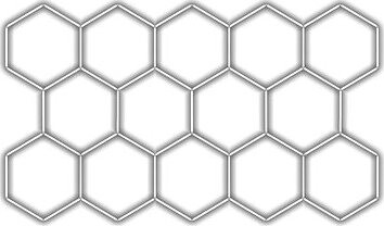 Escape6 Kompletné LED hexagónové svietidlo biele 4500 K, rozmery 14 elementov 420 × 238 cm