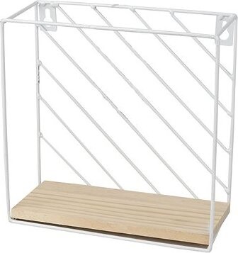 DOCHTMANN Nástenná polica štvorec 19 × 19 × 9 cm, kov, drevo, biela