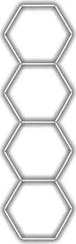 Escape6 Kompletné LED hexagónové svietidlo biele 4500 K, rozmery 4 elementy 97 × 327 cm