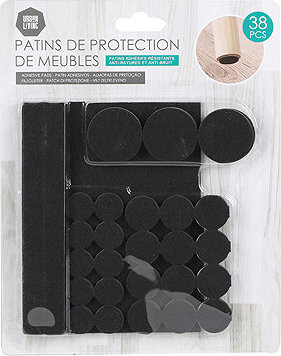 DOCHTMANN Sada filcových podložek černá 38 ks