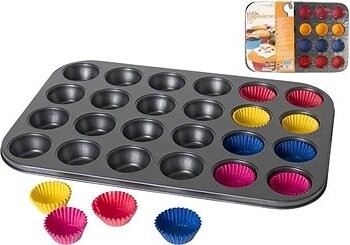 GERIMPORT Forma na muffiny 12 ks + papierové košíčky 96 ks