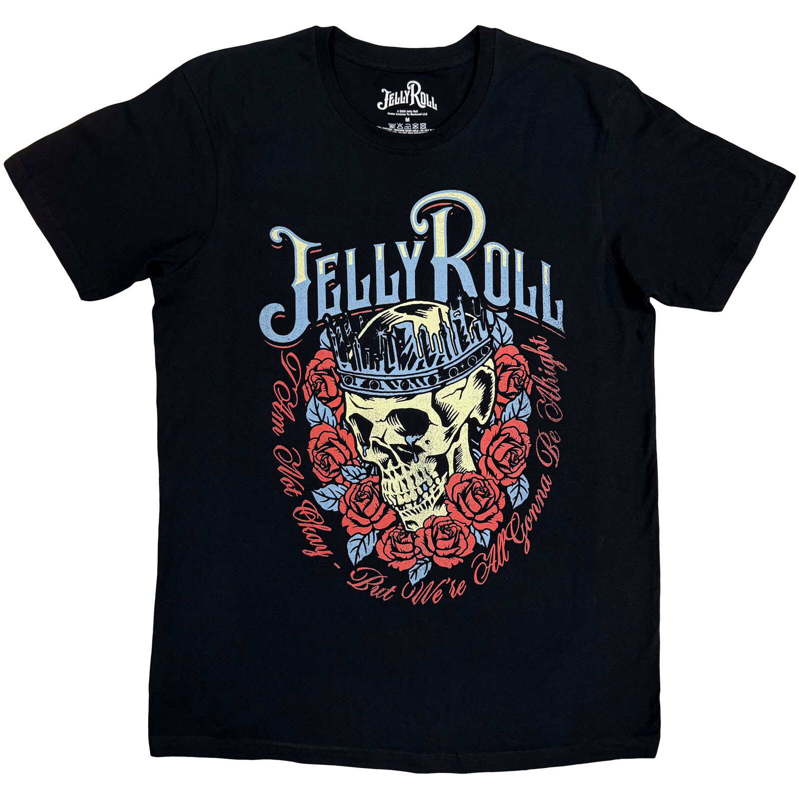 Jelly Roll tričko Skull Rose Čierna S