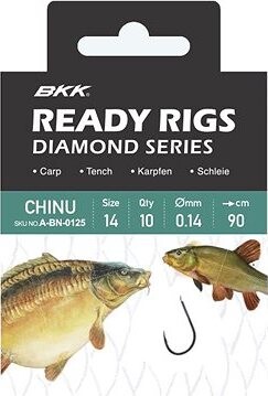 BKK Ready Rig Diamond Chinu BN Veľkosť 8 0,18 mm 70 cm 10 ks