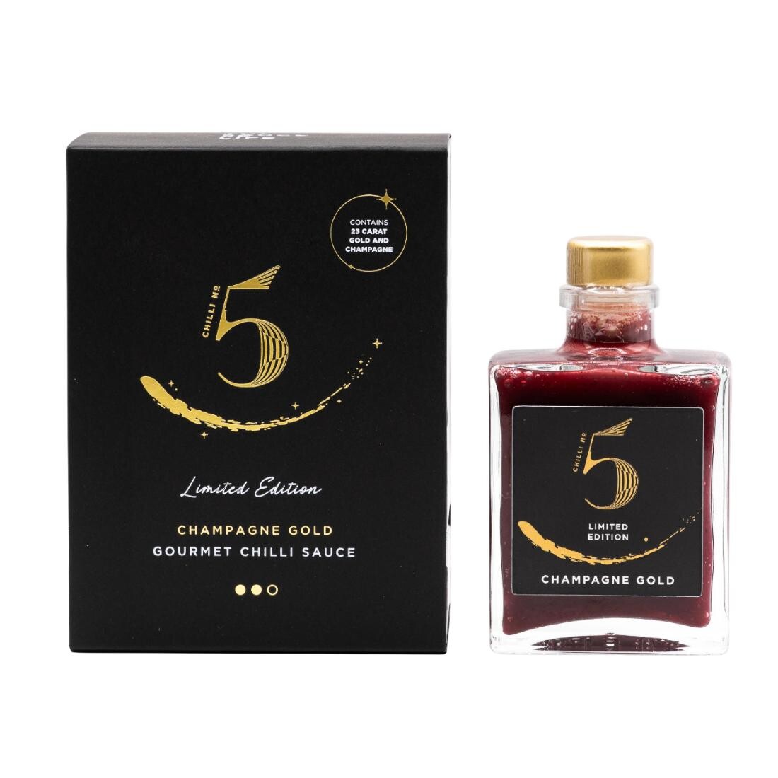 Chilli omáčka CHAMPAGNE GOLD 100 ml, limitovaná edícia, Chilli No5