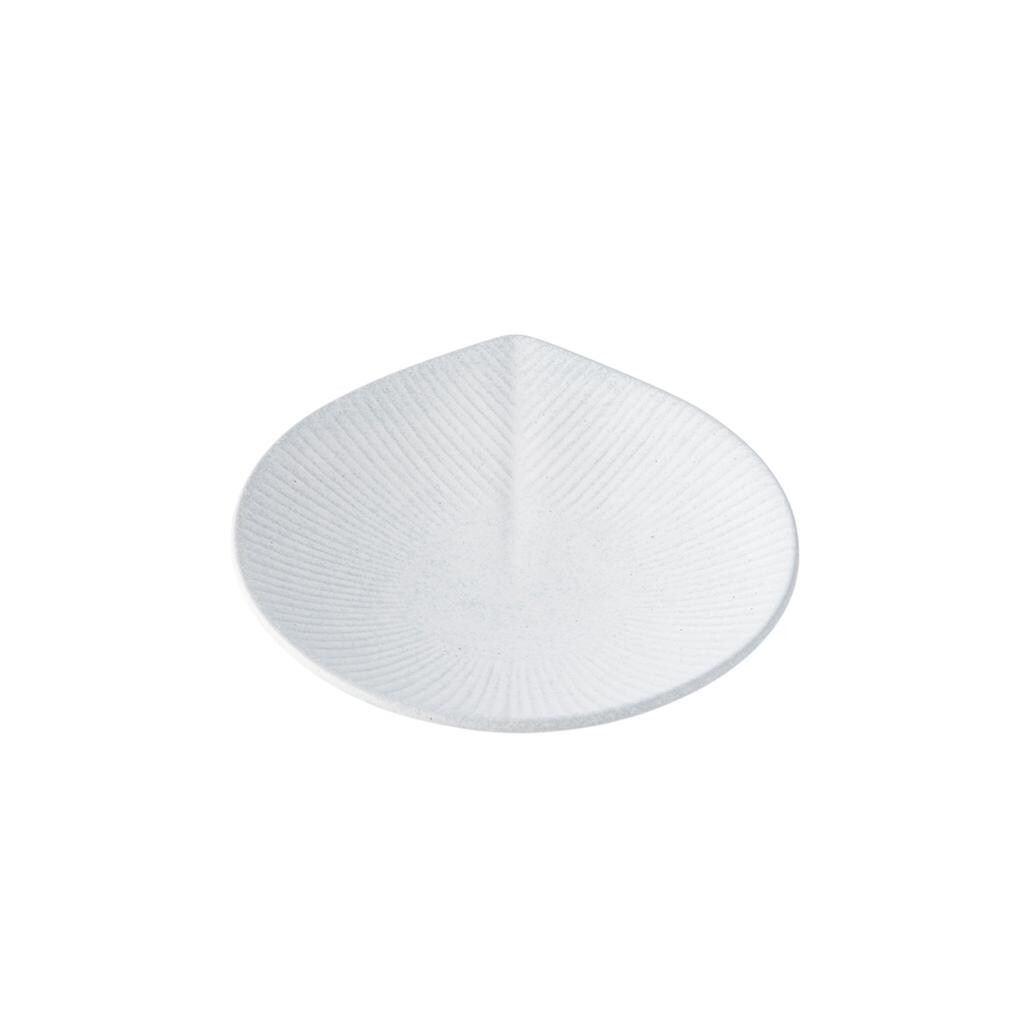 Tácka na tapas SNOW LEAF 12 cm, biela, keramika, MIJ