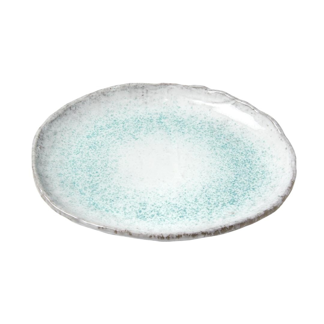 Jedálenský tanier AQUA SPLASH 30 cm, modrá, keramika, MIJ