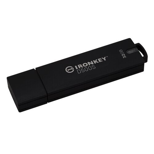 Kingston Ironkey D500S/32GB/USB 3.2/USB-A/Černá
