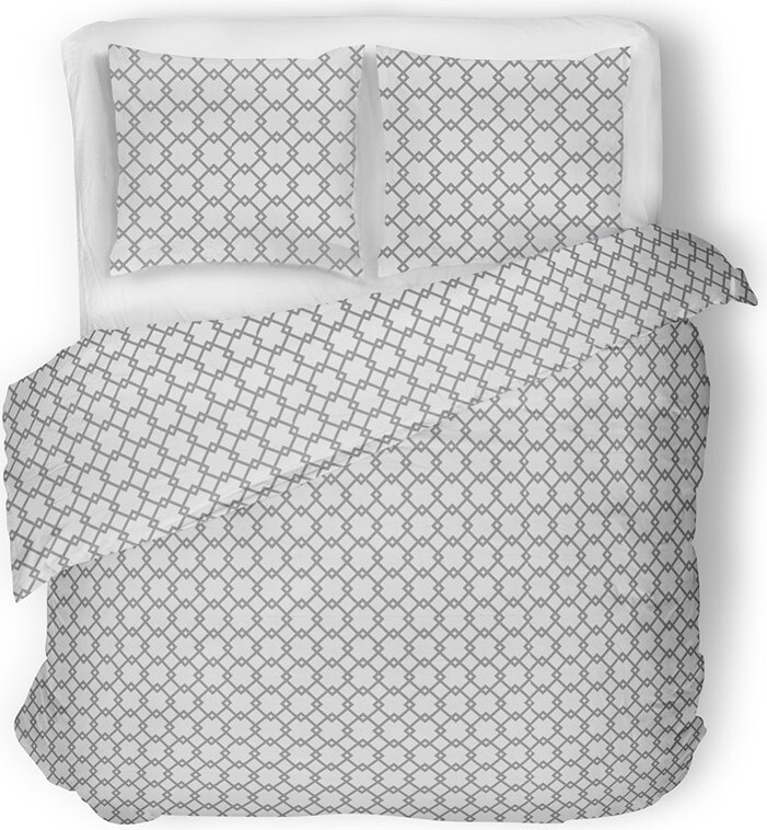 Bavlnené obliečky RENA 200x160 cm bielo-šedé