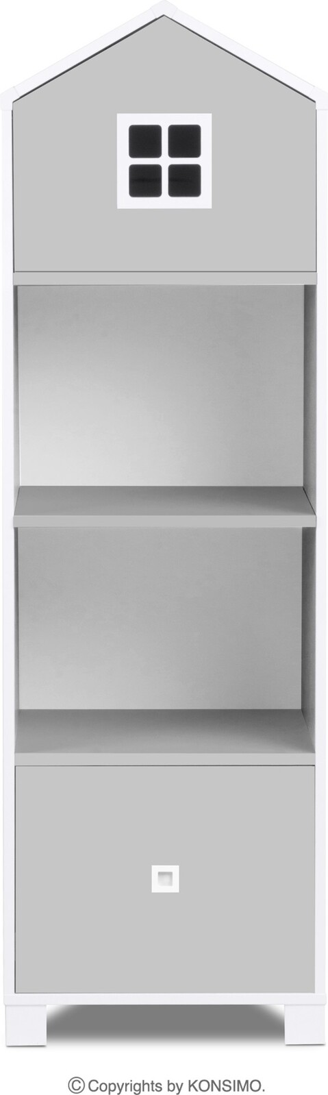 Detský regál so zásuvkou MIRUM šedý