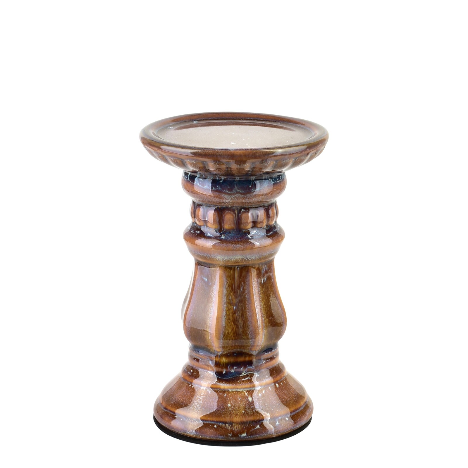 Keramický svícen Yarine 16,5 cm hnědý