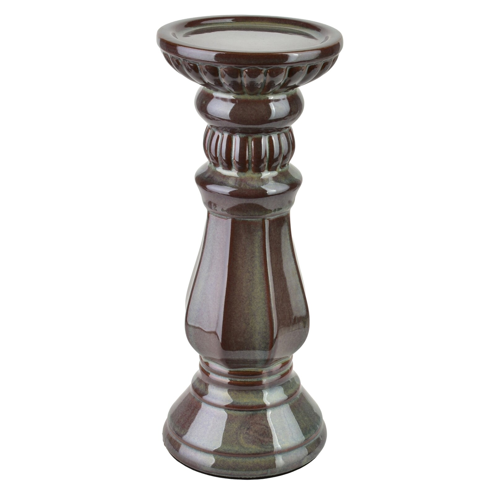 Keramický svícen Yarine 25,5 cm fialový/zelený