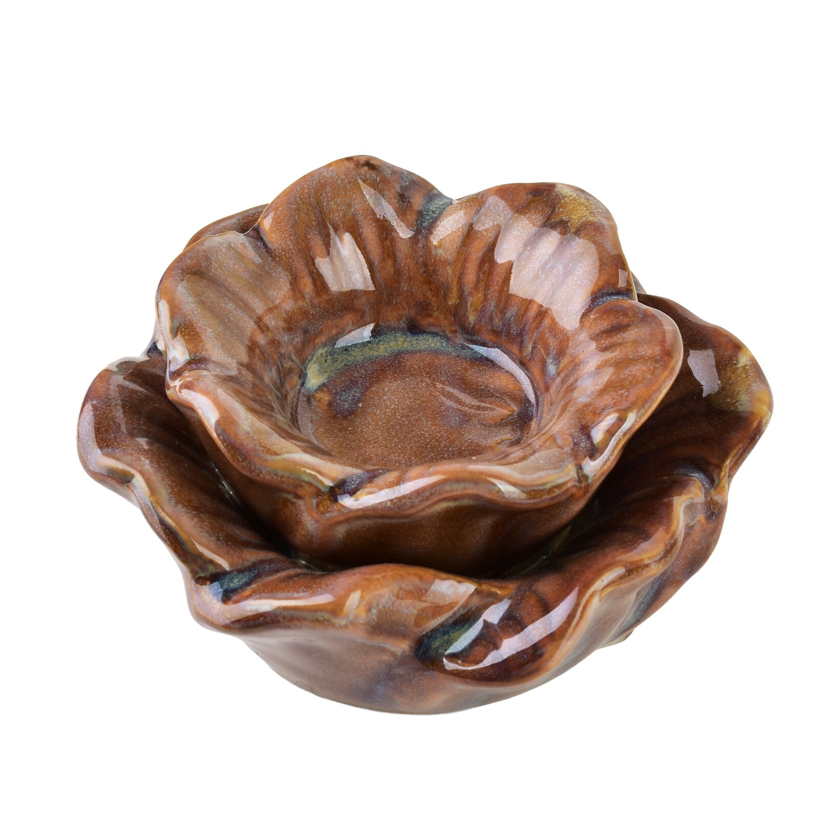 Keramický svícen Yarine 6 cm hnědý