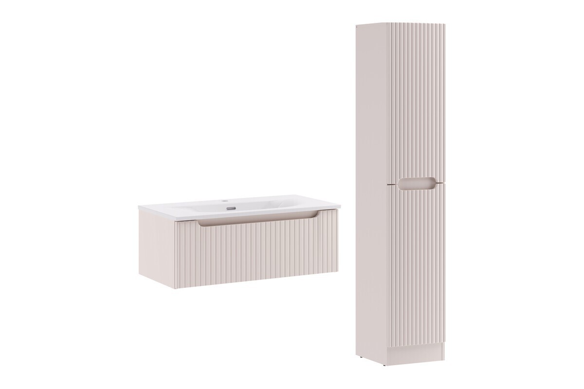 Koupelnová sestava Nova Cashmere I se zápustným umyvadlem a skříňkami 80 cm kašmírová