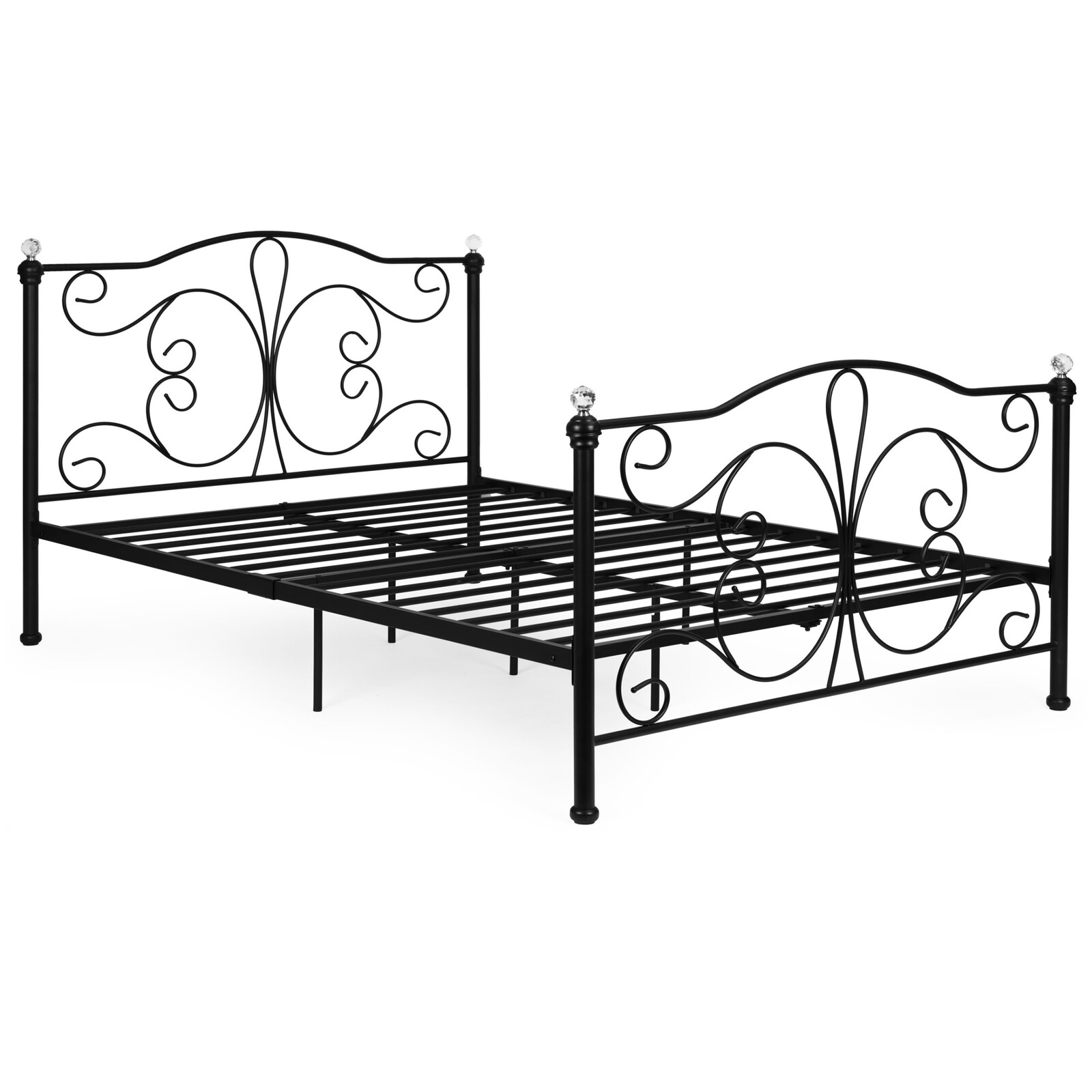 Kovový rám dvoulůžkové postele Romantic 140x200 černý