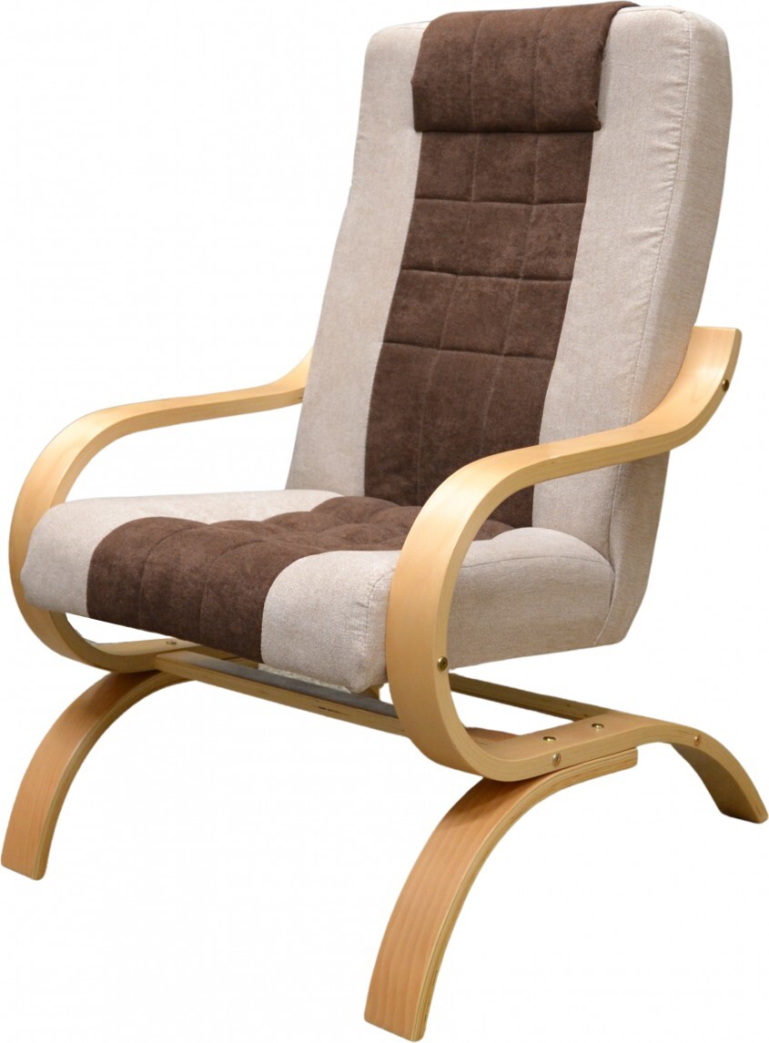 Pohupovací křeslo Jola z masivu hnědo-béžové/buk