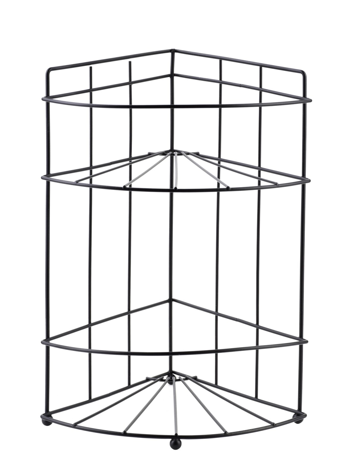 Rohová koupelnová polička CARL BLACK 18,5x26 cm černá