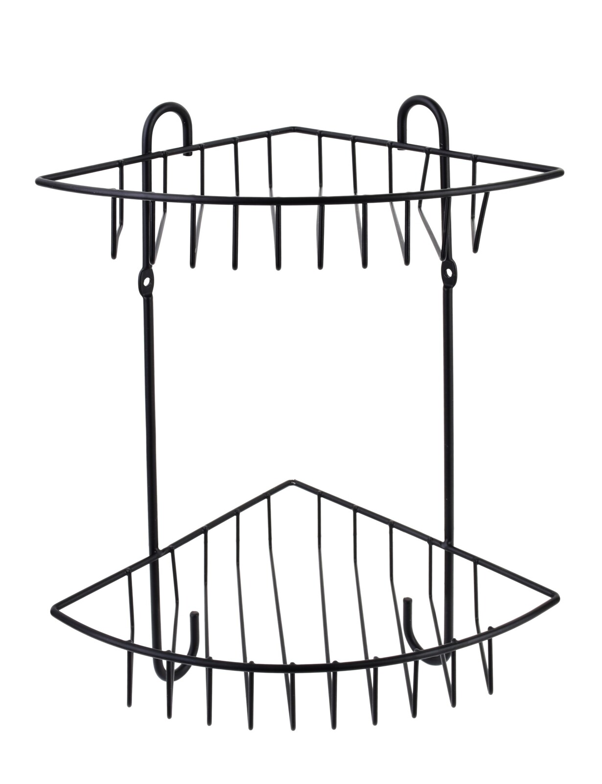 Rohová koupelnová polička CARL BLACK 22x28,5 cm černá