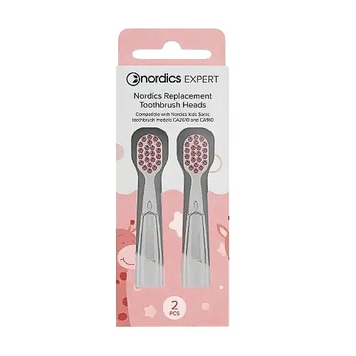 Náhradné hlavice na detské sonické zubné kefky Ružové Nordics 2ks
