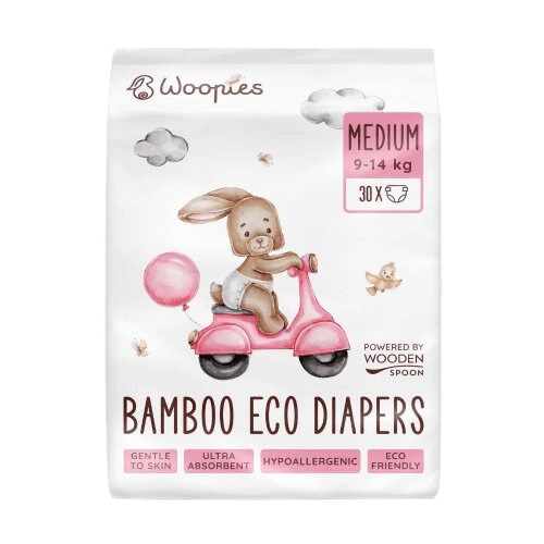 Eko detské plienky Wooden Spoon Woopies MEDIUM 3ks vzorka