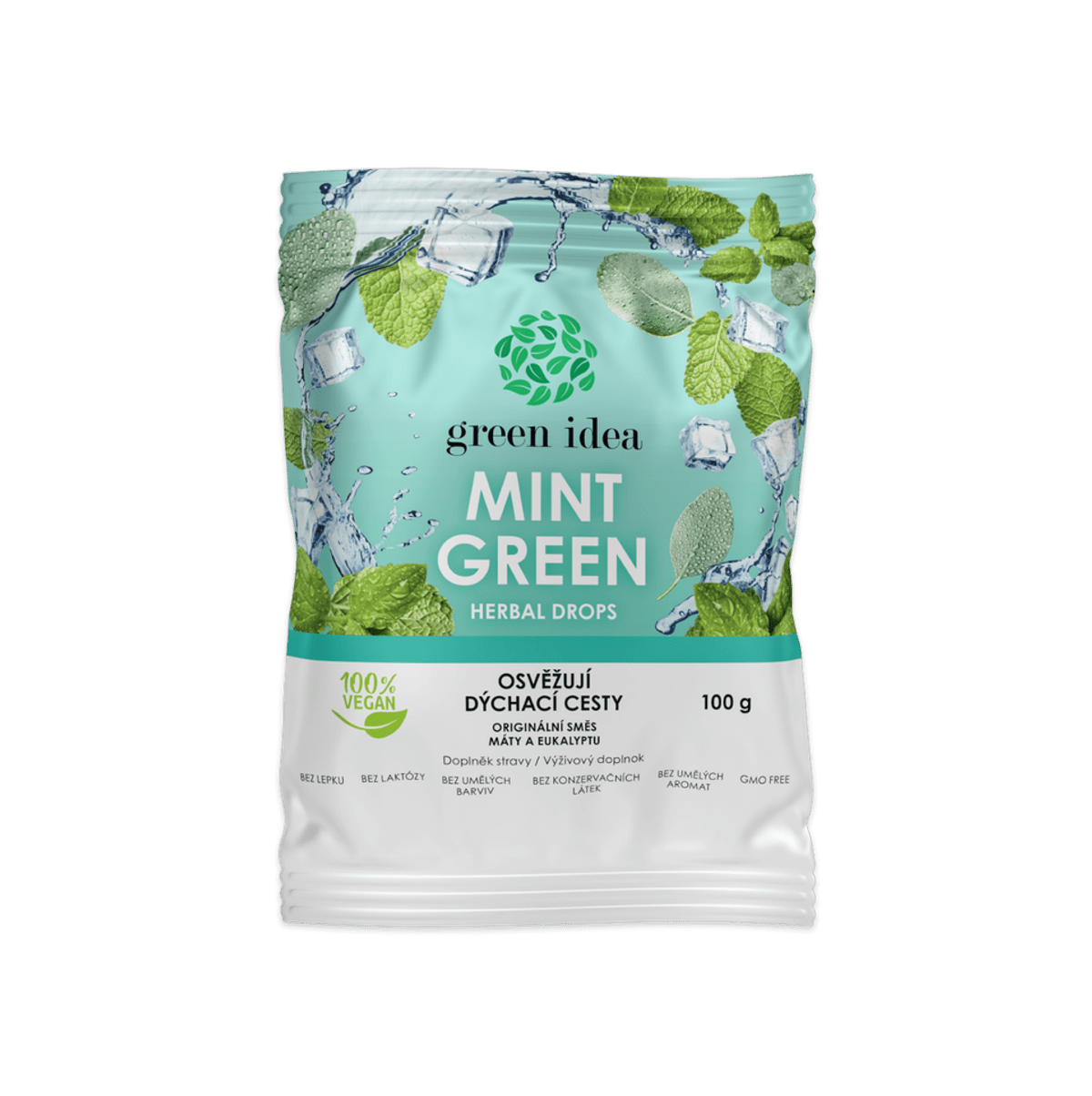 TOPVET Green idea Mint green bylinné cukríky 100 g 100 g