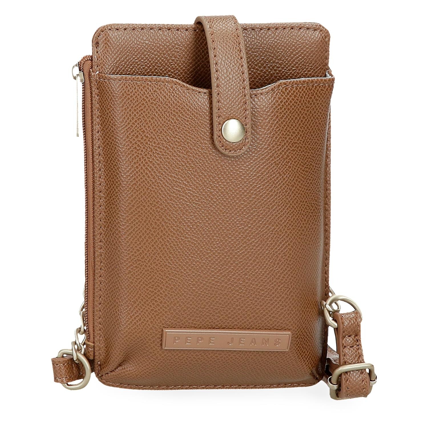 Crossbody taška na mobil s peňaženkou Pepe Jeans Elia - hnedá