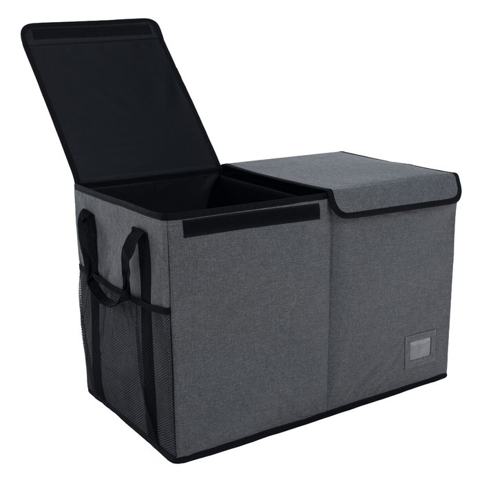 KONDELA Deter skladací úložný box sivá/ čierna