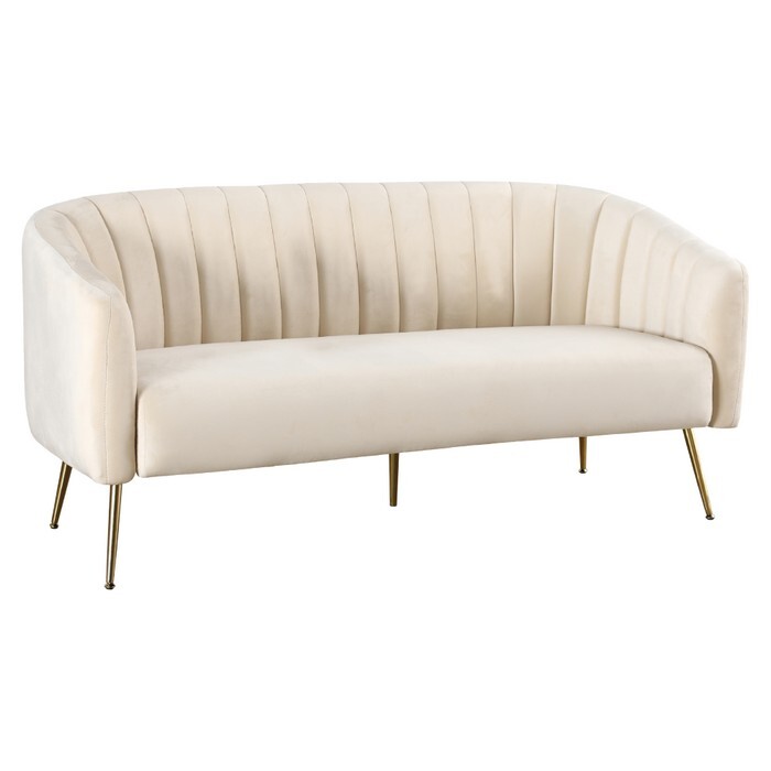 KONDELA Bagy trojsedačka béžová / zlatá