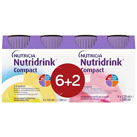 NUTRIDRINK Compact 6+2 dve príchute 8 x 125 ml