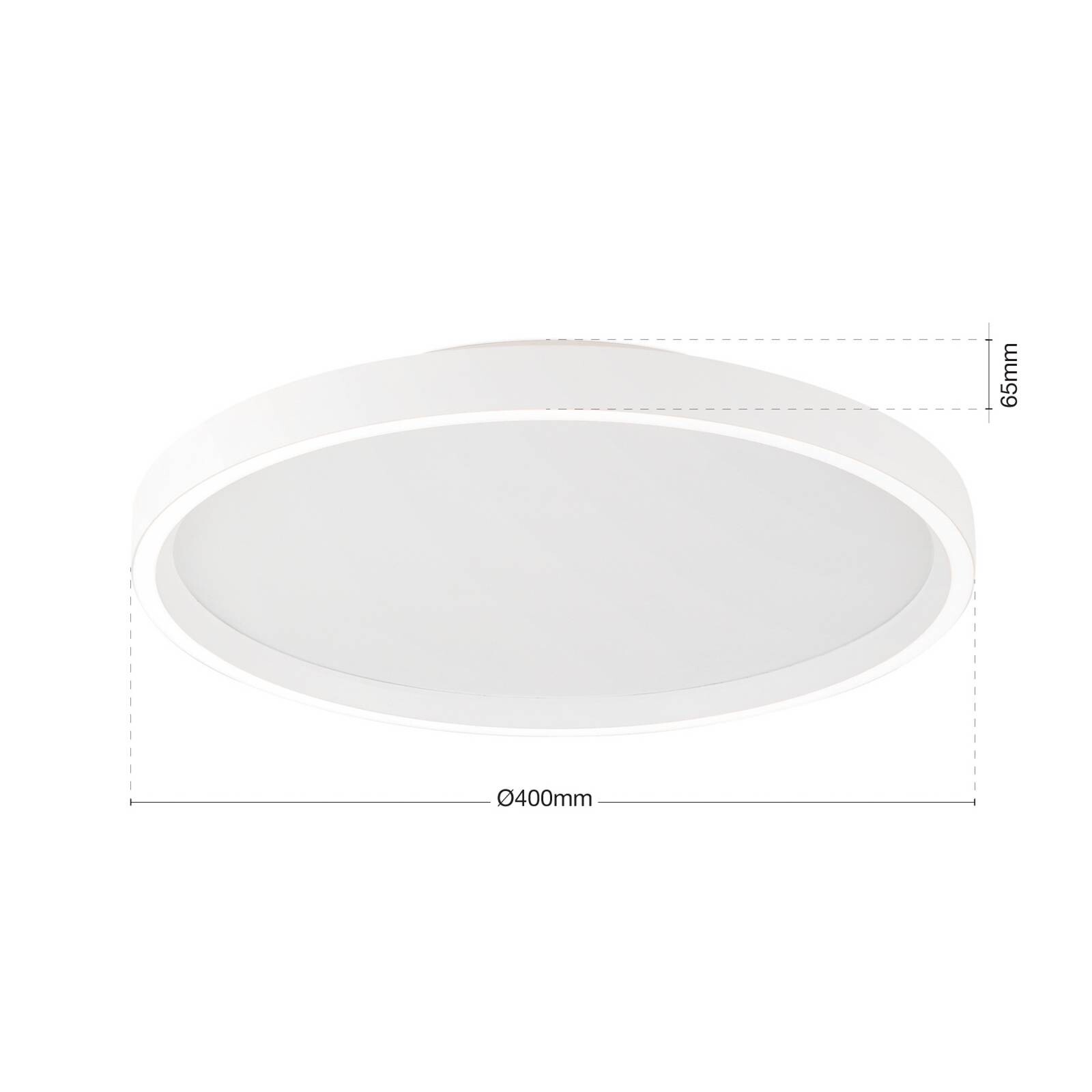 stropné LED svetlo MASCA, biele, Ø 40 cm, CCT, kov, stmievateľné