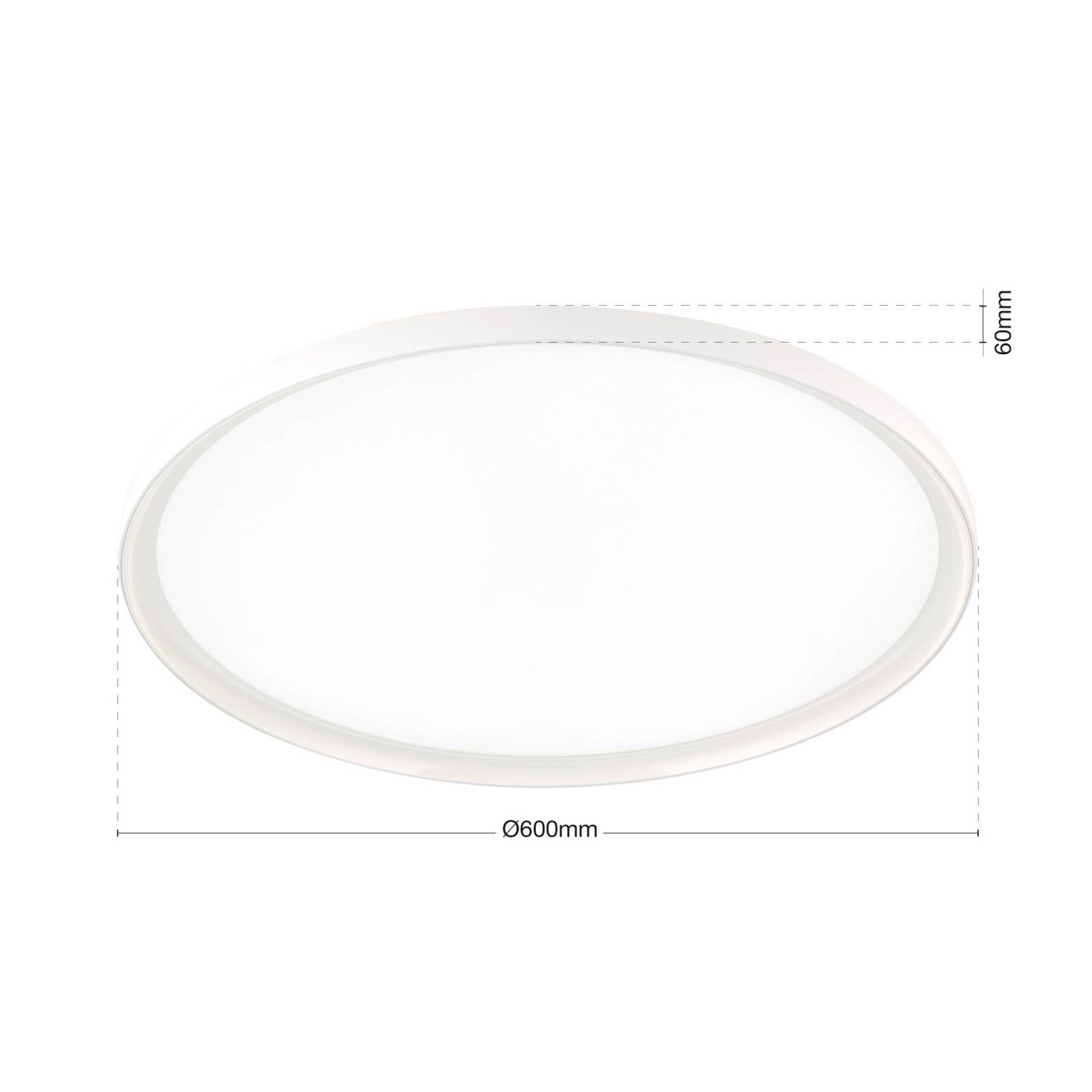 stropné LED svetlo GAMMA, Ø 60 cm, biele, diaľkové ovládanie, CCT stmievateľné