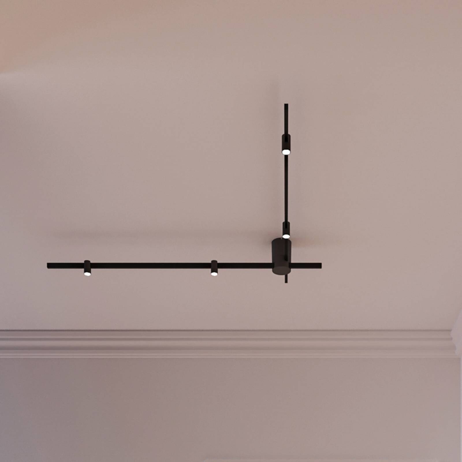 WEVER & DUCRÉ stropné LED svetlo Trace Spin 1.0 čierne 927