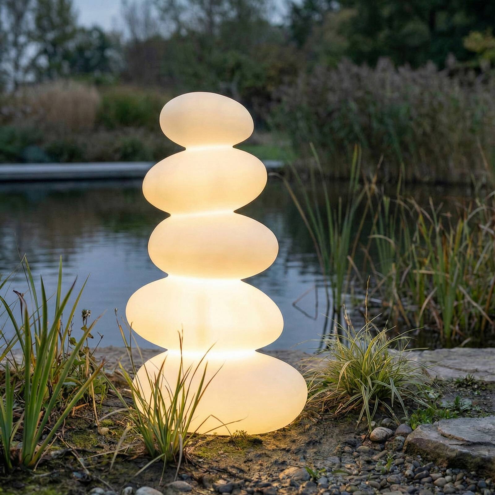 Lucande LED terasa lampa Soriel, biela, 72 cm, stepdim, IP54