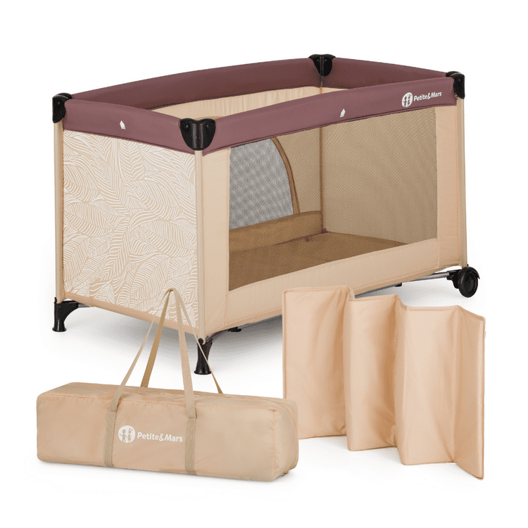 PETITE&MARS Postieľka cestovná Nyja Urban Jungle Sand