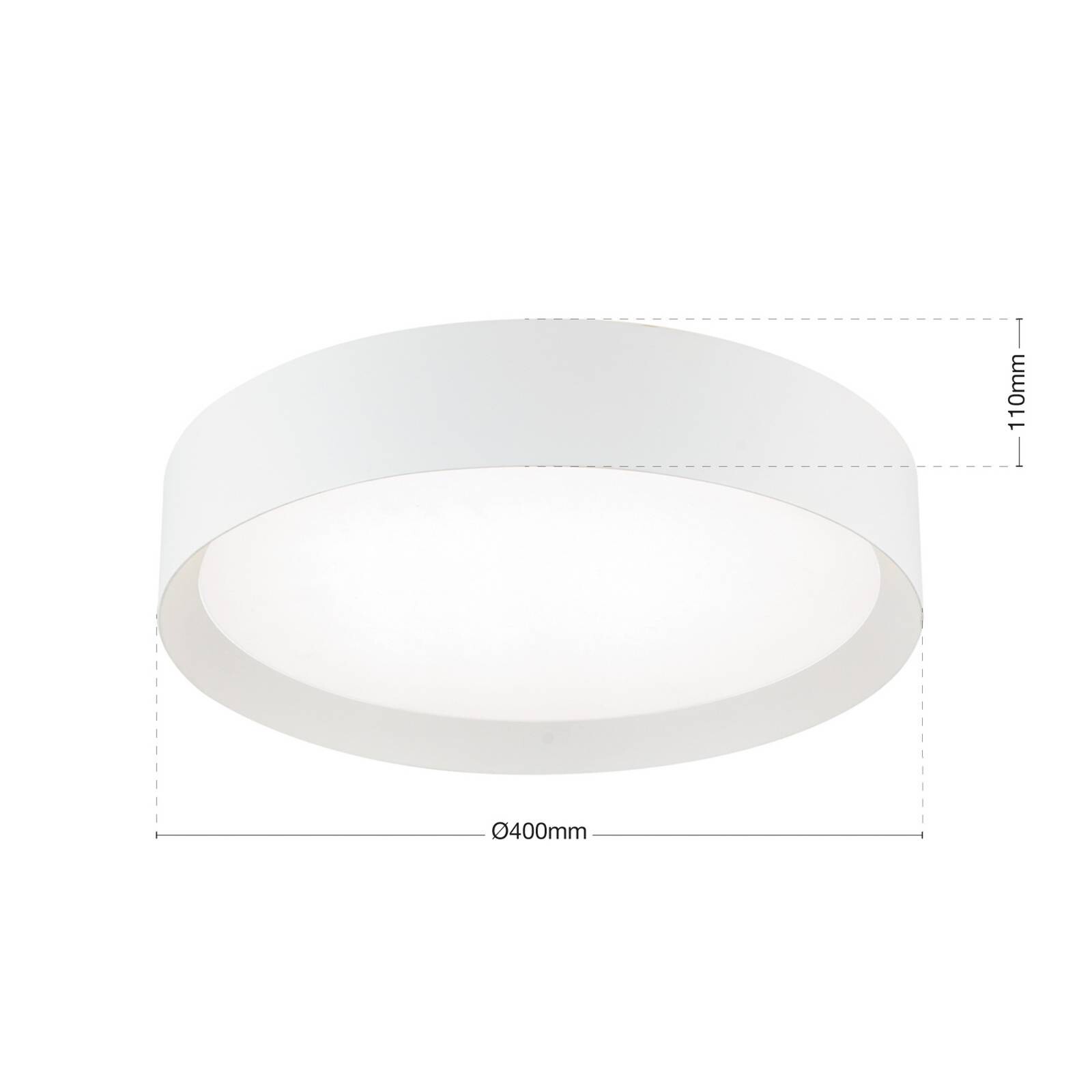stropné LED svetlo VARIO, Ø 40 cm, biele, kov, CCT, stmievateľné