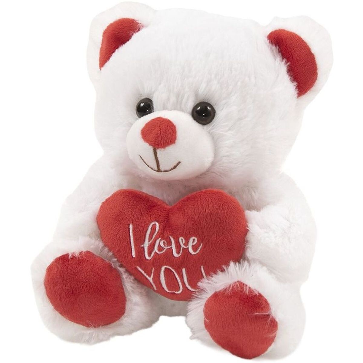 Plyšový medveď biely so srdiečkovou mašľou 60 cm