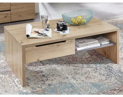 Konferenčný stolík so zásuvkou Memphis, dub artisan/grafit%