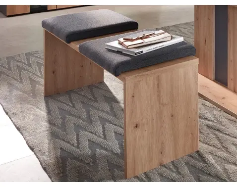 Jedálenská lavica s polstrom Memphis, dub artisan/grafit, 165 cm%