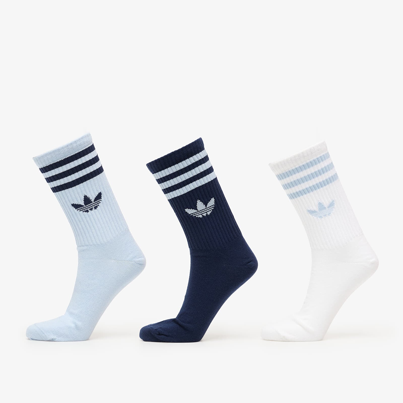 Ponožky adidas 3S Crew Socks 3-Pack Wonder Blue/ Night Indigo/ White M