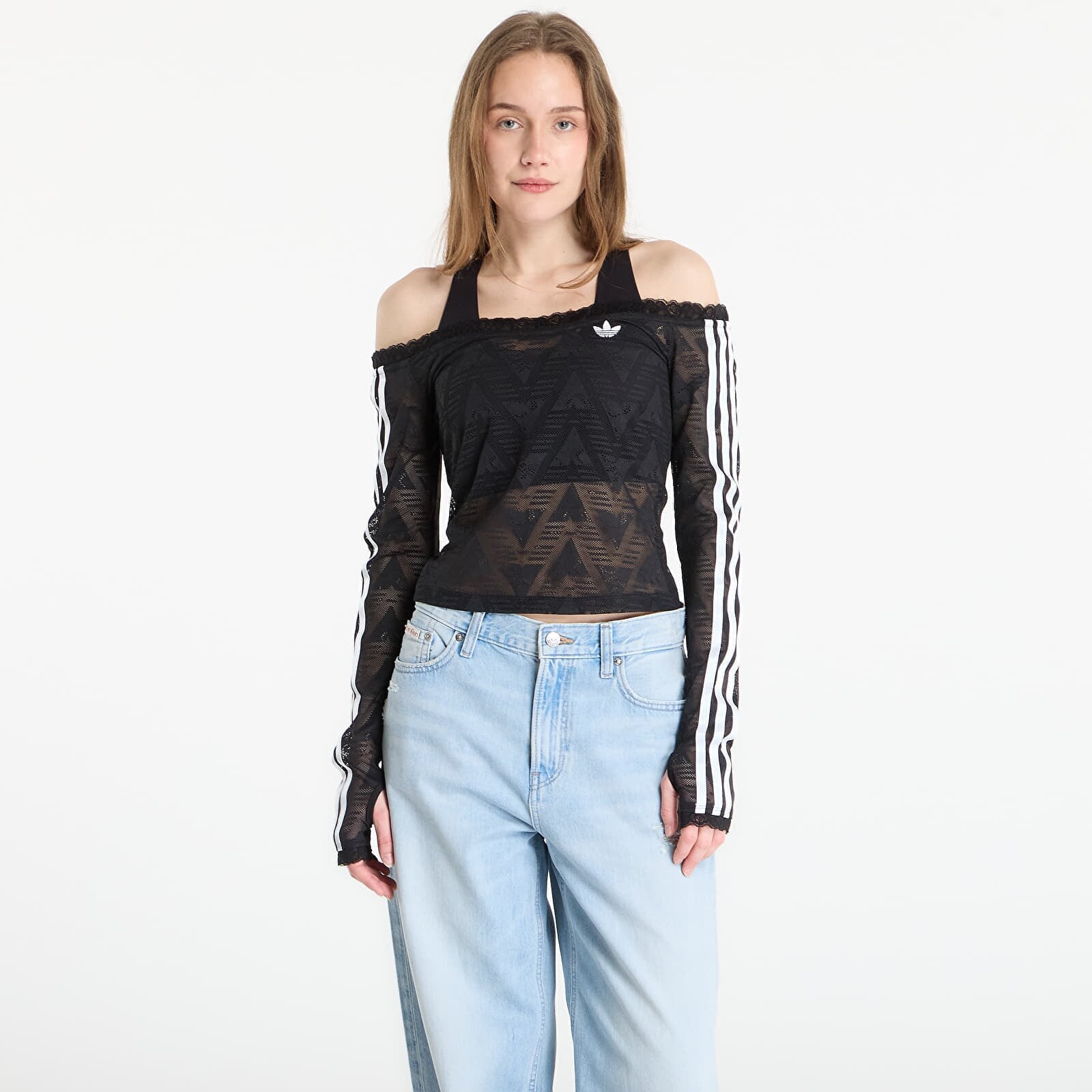 Tričko adidas Lace Bardot Top Black M