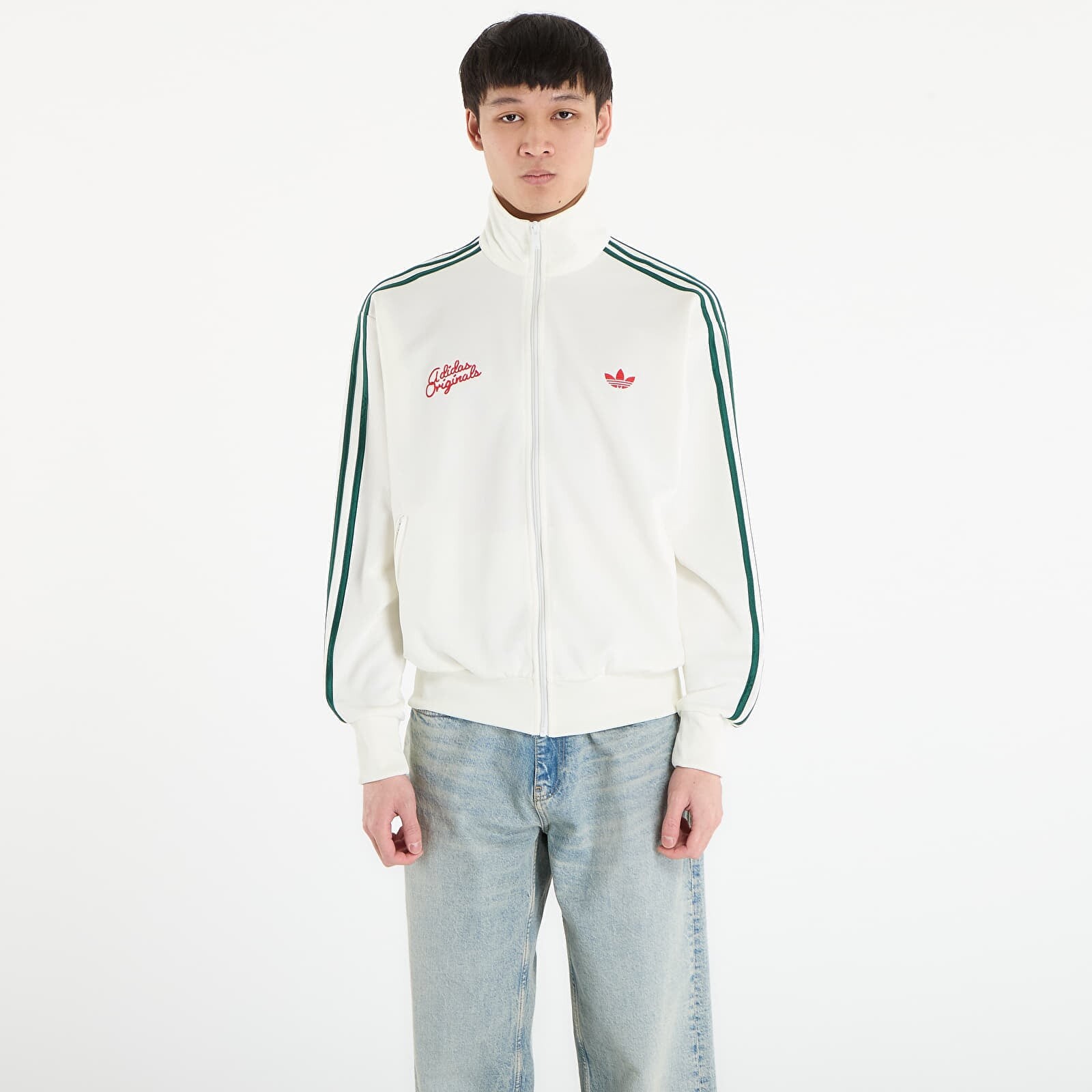 Mikina adidas Tt Off White/ Collegiate Green XXL