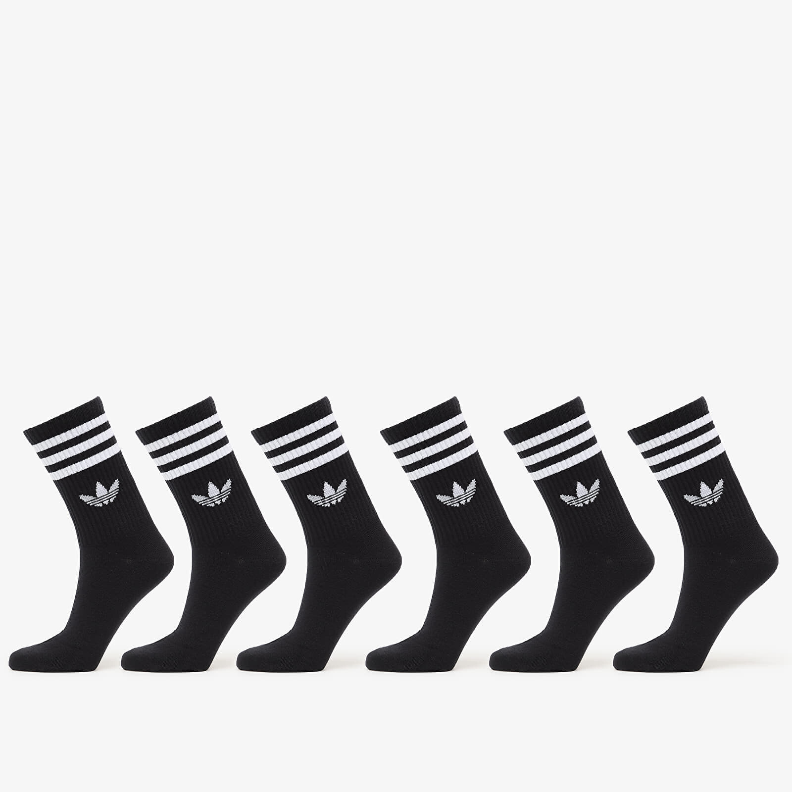 Ponožky adidas 3S Crew Sock 6-Pack Black XL
