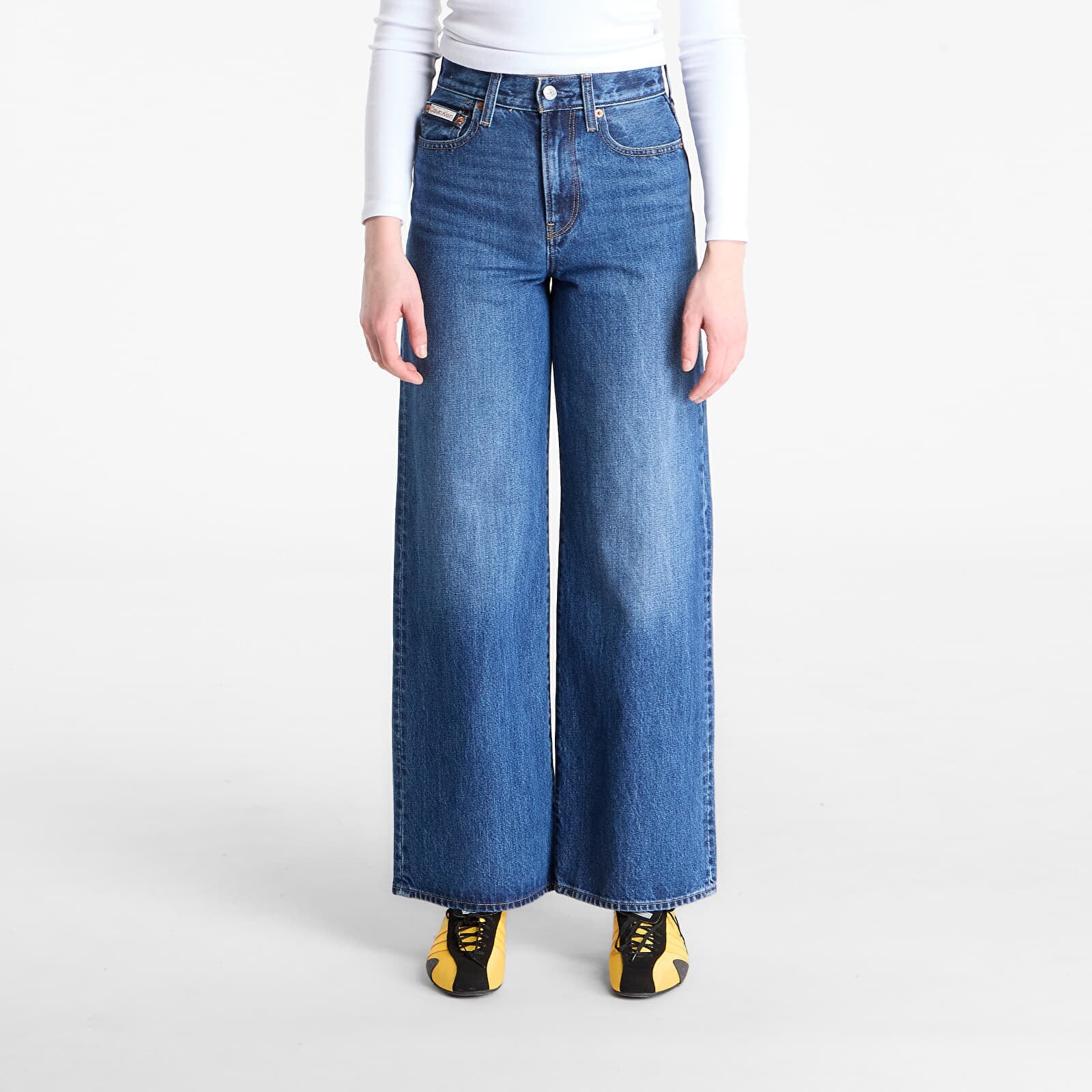 Džínsy Calvin Klein Jeans The Wide Leg Jeans Blue M/30