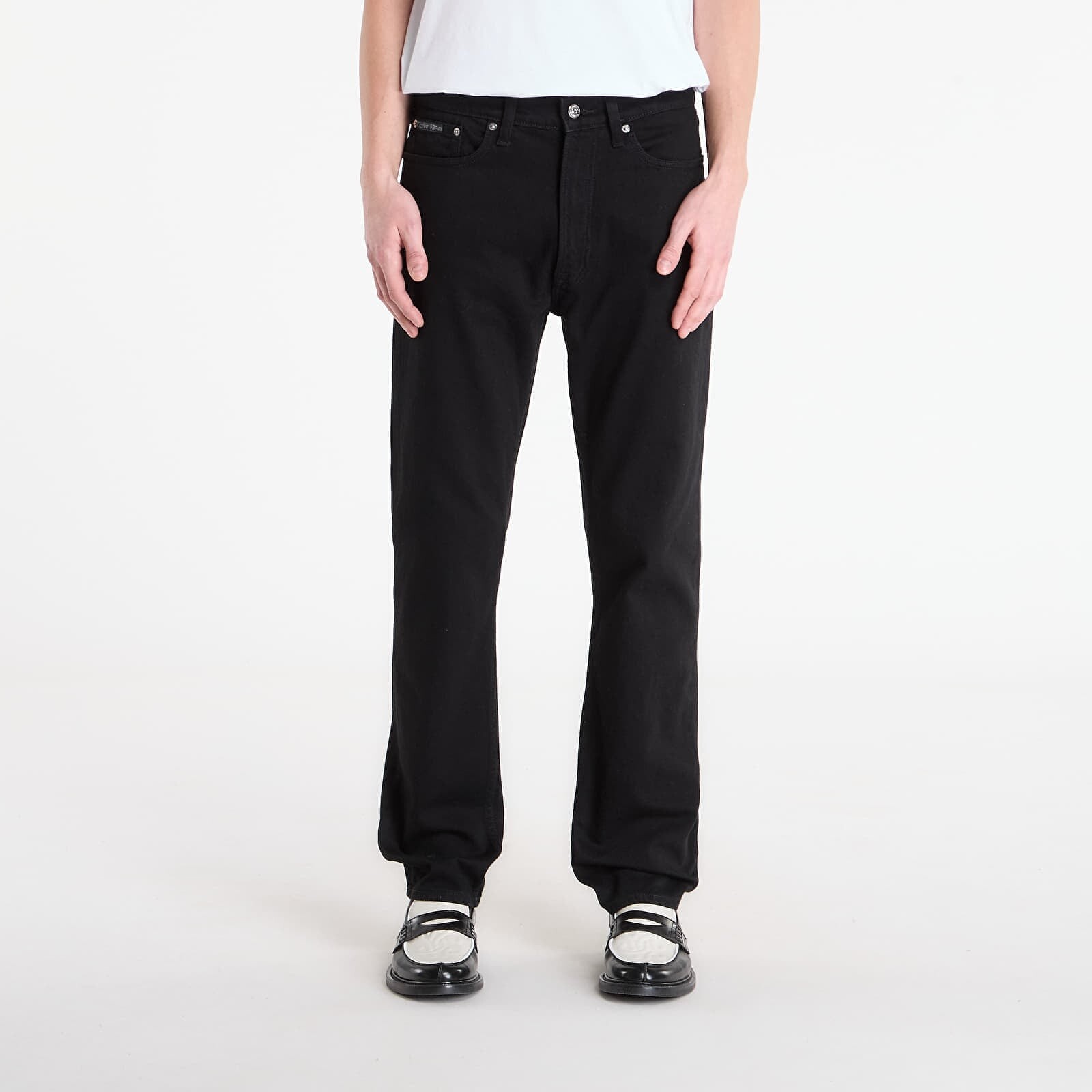 Džínsy Calvin Klein Jeans Standard Straight Ck Jeans Black W34/L32