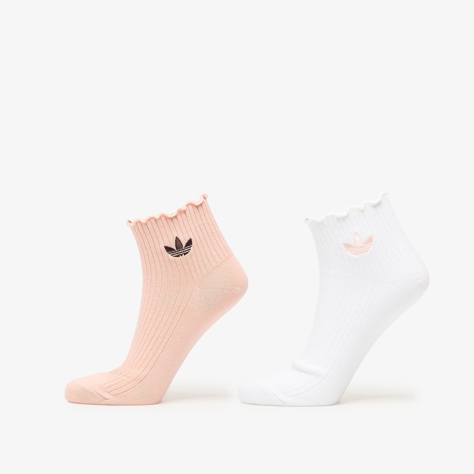 Ponožky adidas Ruffle 1/4 Socks 2-Pack Blush Pink/ White S